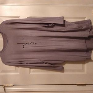 Rfecccy Women's Faith Oversize Baggy T Shirt Causal Loose  size XXL GRAY